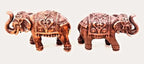 Brownish-Orange Copper Idols India, 1.1 Inches, Handmade Paired Elephant Idol 125 Gram, Patina Antique Finish, Pack Of 2 Piece