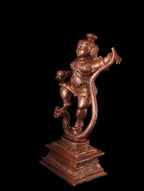 Brown Copper Idols India, Handmade Kalinganarthana Krishna 4.4 Inches, 330 Gram, Pack Of 1 Piece