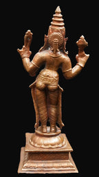 Brown Copper Idols Of Bhuvaneshwari, 5.2 Inches, Handmade 416G, Pack Of 1 Piece