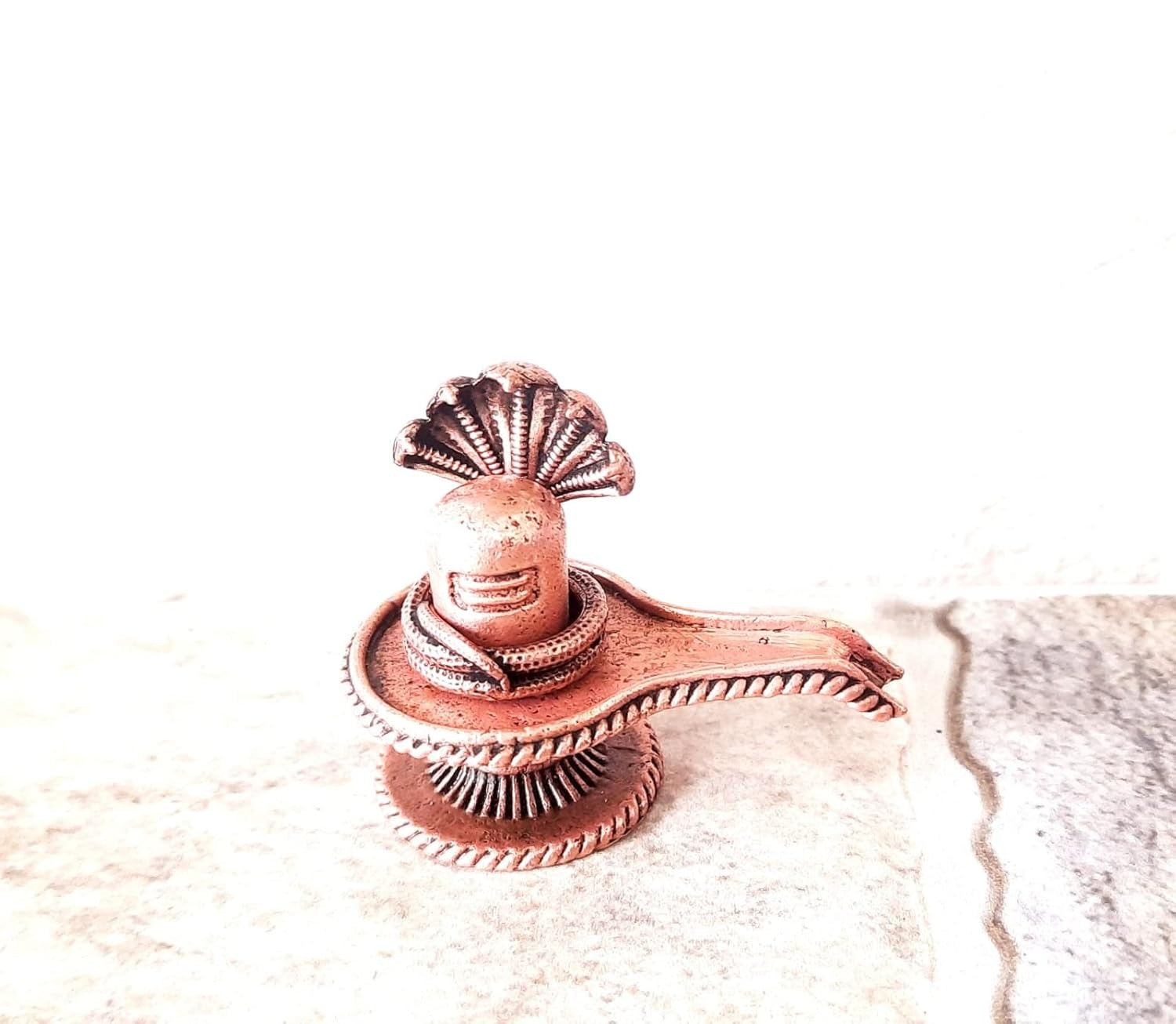 Copper Copper Handmade Shivalingam, 1.5 Inches, 110 Gram, Combo Idol, Patina Antique Finish, Pack Of 1Piece