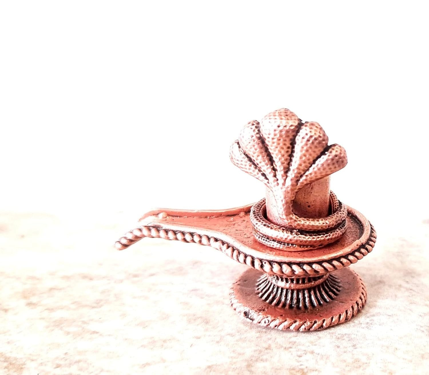 Copper Copper Handmade Shivalingam, 1.5 Inches, 110 Gram, Combo Idol, Patina Antique Finish, Pack Of 1Piece