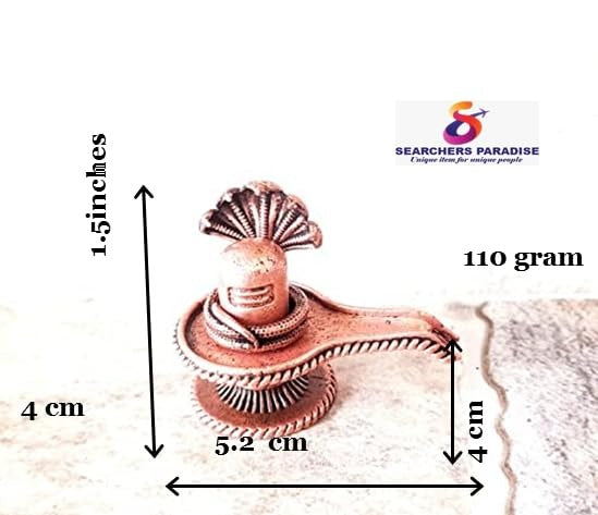 Copper Copper Handmade Shivalingam, 1.5 Inches, 110 Gram, Combo Idol, Patina Antique Finish, Pack Of 1Piece