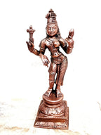 Brownish-Orange Copper Idols Of God Arthanaheeswarar By Unikraf , 6 Inches, 450G, Patina Antique Finish, Pack Of 1 Piece