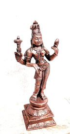 Brownish-Orange Copper Idols Of God Arthanaheeswarar By Unikraf , 6 Inches, 450G, Patina Antique Finish, Pack Of 1 Piece