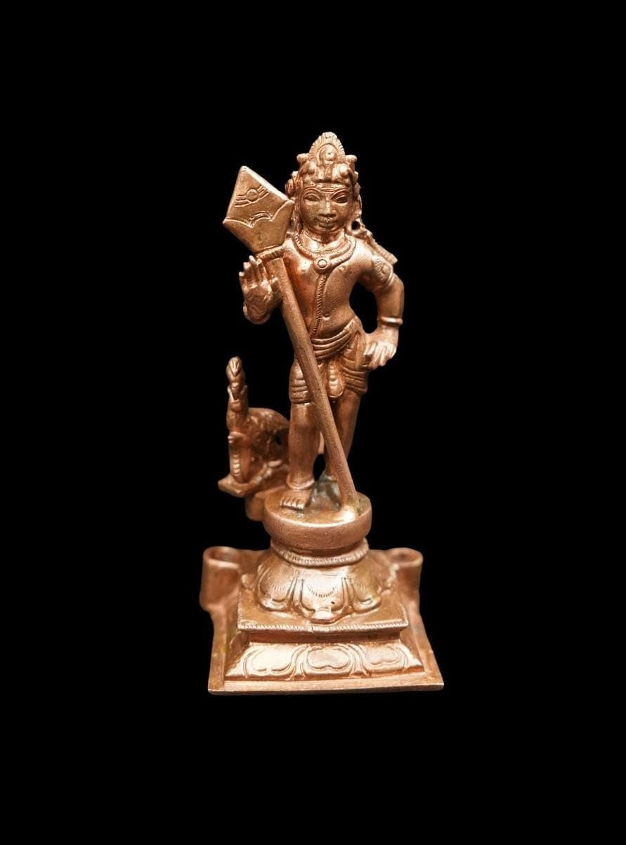 Brown Copper Idols Of God Murugar, 5.1 Inches, 420 Gram, Handmade, Pack Of 1 Piece