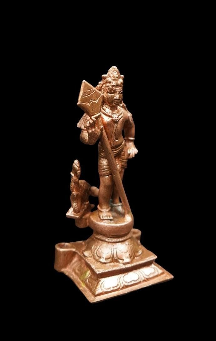 Brown Copper Idols Of God Murugar, 5.1 Inches, 420 Gram, Handmade, Pack Of 1 Piece