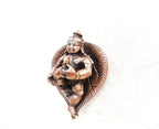 Brownish-Orange Copper Idols, 6 Cm, Handmade Bal Krishna Lying In Banyan Leaf 82 Gram, Patina Antique Finish, Pack Of 1 Piece