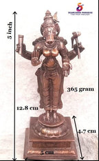 Brownish-Orange Copper Idols Indiaby, 5 Inches, Handmade Goddess Varahi, 365 Gram, Patina Antique Finish, Pack Of 1 Piece