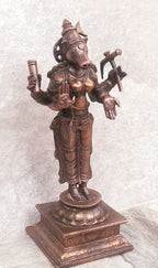 Brownish-Orange Copper Idols Indiaby, 5 Inches, Handmade Goddess Varahi, 365 Gram, Patina Antique Finish, Pack Of 1 Piece