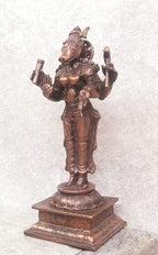 Brownish-Orange Copper Idols Indiaby, 5 Inches, Handmade Goddess Varahi, 365 Gram, Patina Antique Finish, Pack Of 1 Piece