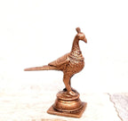 Brownish-Orange Copper Idols Indiaby, 3.2 Inches, Handmade Peacock 140G, Patina Antique Finish, Pack Of 1 Piece