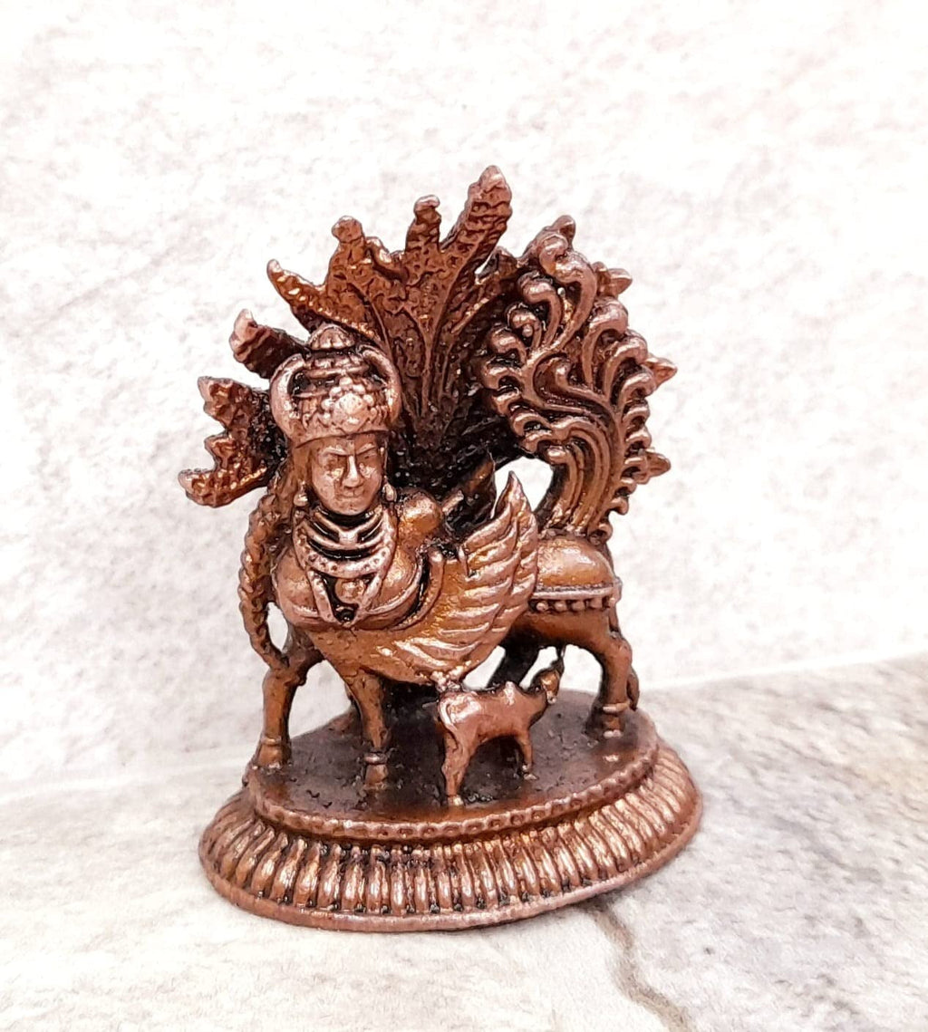 Copper Idolsby Unikraf , 4.6 Cm, Handmade Goddess Idol, 45G, Patina Antique Finish, Pack Of 1 Piece