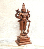 Copper Copper Handmade God Idols Maha Vishnu -, 5.2 Inches, 360G, Patina Antique Finish, Pack Of 1 Piece