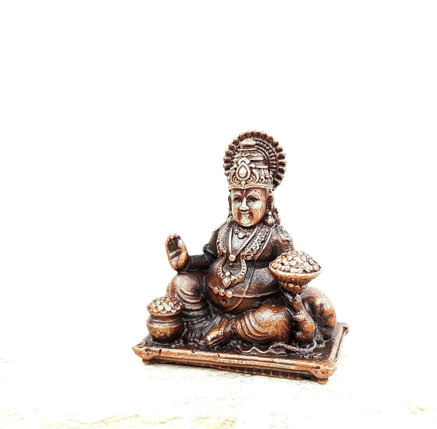 Brownish-Orange Copper Idols Indiaby Unikraf , 1.8 Inches, Handmade Kuberar, 90G, Patina Antique Finish, Pack Of 1 Piece