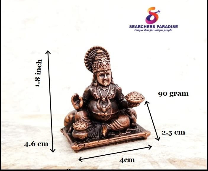 Brownish-Orange Copper Idols Indiaby Unikraf , 1.8 Inches, Handmade Kuberar, 90G, Patina Antique Finish, Pack Of 1 Piece