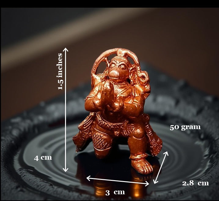 Copper Idols, 1.5 Inches, Handmade Hanuman, 48G, Patina Antique Finish, Pack Of 1 Piece