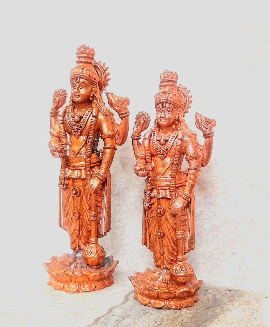 Brown Copper Idols Of God Guruvayurappan, Height 10.5 Cm, 345 Gram, Handmade, Pack Of 1 Piece