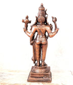 Brownish-Orange Copper Idols Of God Sankaranarayanar By Unikraf , 6 Inches, 800G, Patina Antique Finish, Pack Of 1 Piece