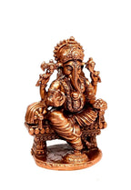 Brownish-Orange Copper Idols Of God Ganeash With Prabhavalli By Unikraf , 2.5 Inch, 160 Gram, Patina Antique Finish, Pack Of 1 Piece