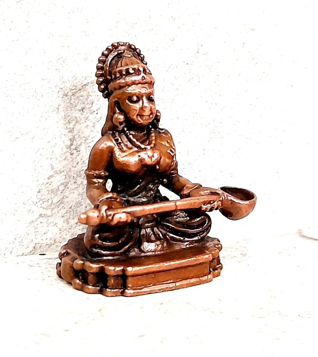 Brown Copper Idols Of God Annapoorani, Height 4.1 Cm, 48 Gram, Handmade, Pack Of 1 Piece