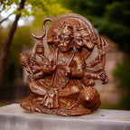 Brown Copper God Idols Sitting Panchamuka Hanuman, 2.9 Inches, 470G, Patina Antique Finish, Pack Of 1 Piece