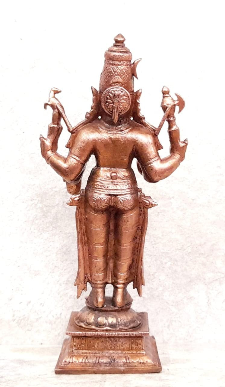 Brownish-Orange Copper Idols Of God Lord Shiva Idol, 6.3 Inch, 690, Patina Antique Finish, Pack Of 1 Piece