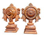 Brown Copper Handmade Sanghu And Chakram 4.1 Inches, 520G, Pack Of 2 Piece