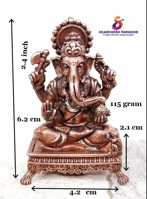 Brownish-Orange Copper Idols, 2.4 Inches, Handmade Ganesh, 115G, Patina Antique Finish, Pack Of 1 Piece