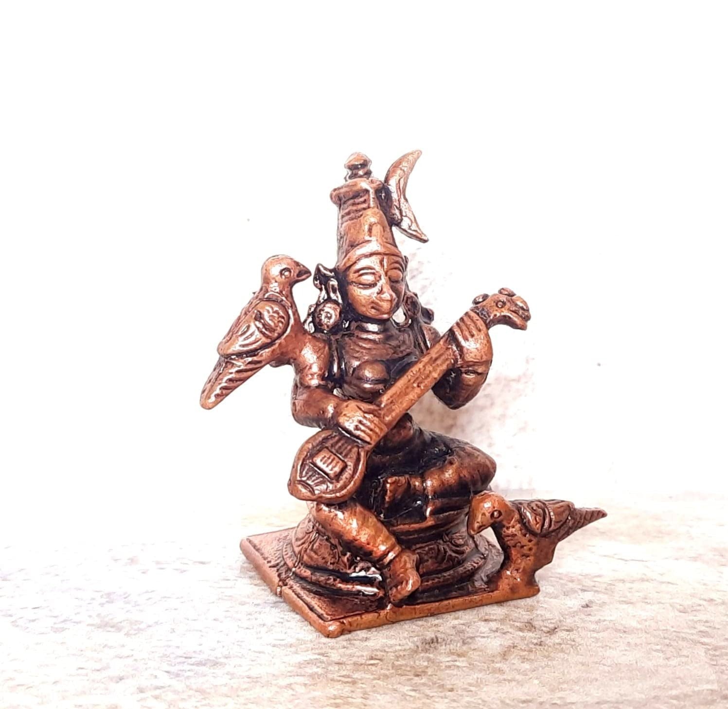 Copper Unikraf , Raja Mathangi -1.6Inches (4.5 Cm) Height, 50G, Copper Idol Patina Antique Finish, Pack Of 1 Master Piece