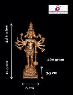 Brown Copper God Idols Panchamuka Hanuman, 4.5 Inches, 260G, Patina Antique Finish, Pack Of 1 Piece