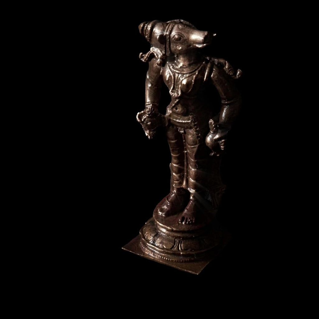 Brown Copper Idols India, 6 Inches, Handmade 3.6 Inch, 220G, Patina Antique Finish, Pack Of 1 Piece