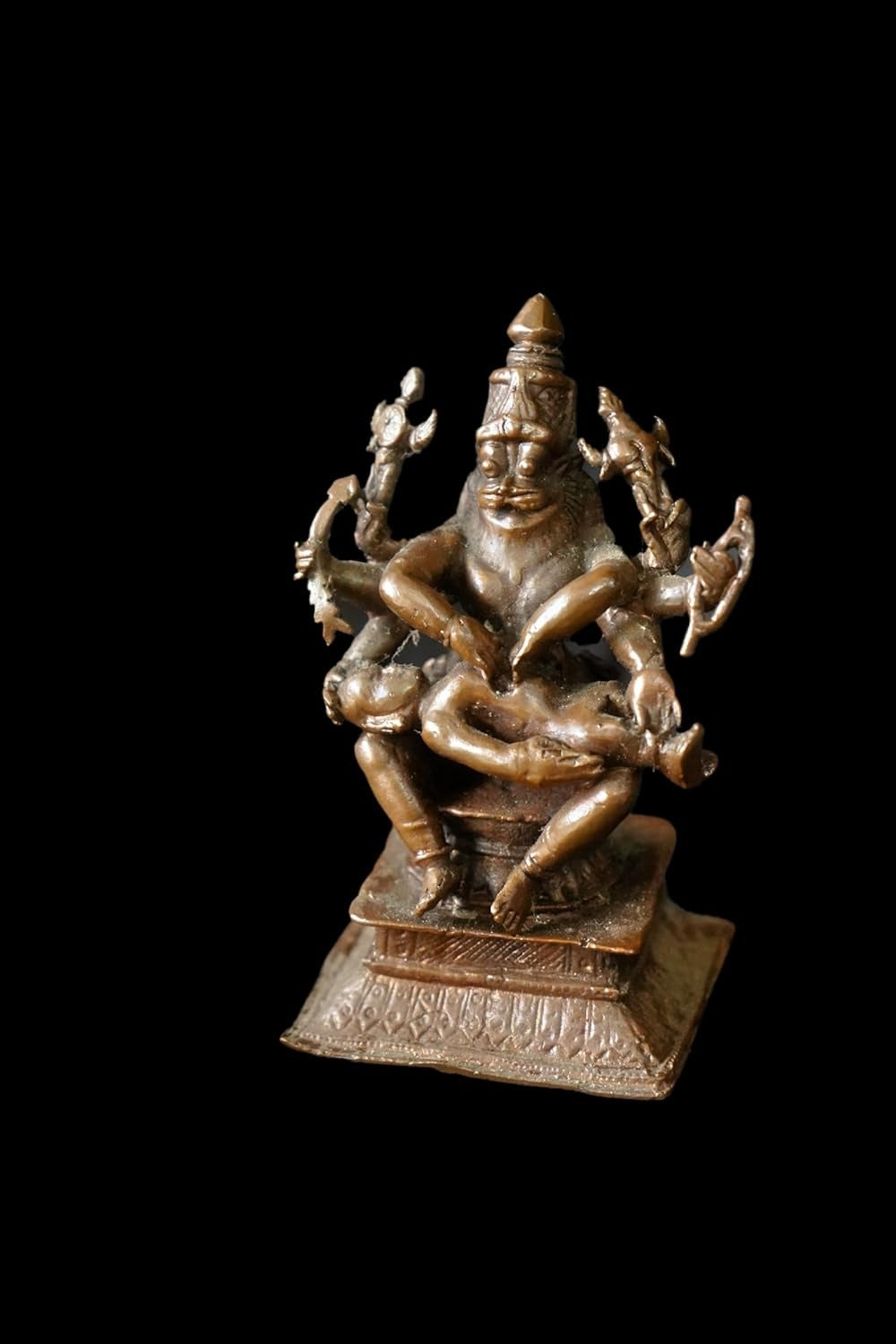 Brown Copper God Idols Narasimhar 3.5 Inches, 350G, Patina Antique Finish, Pack Of 1 Piece