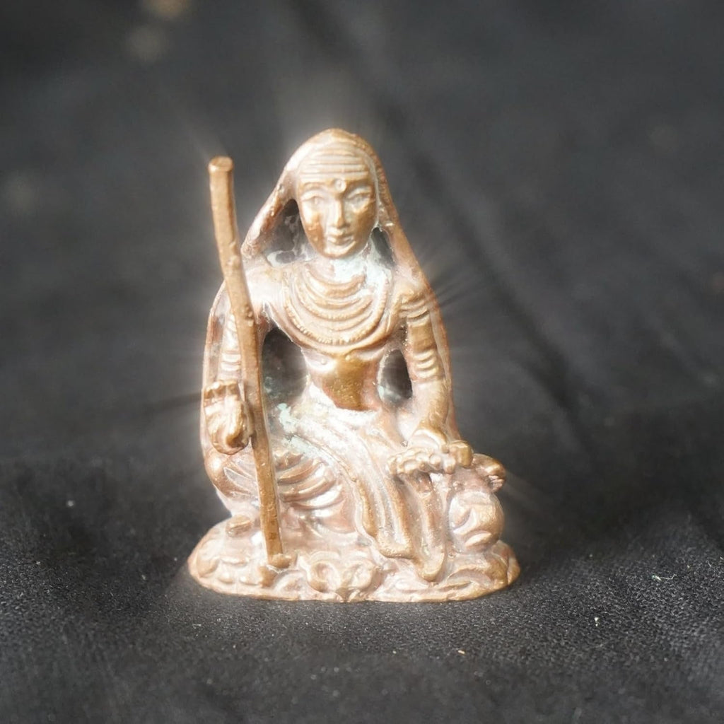 Brown Copper God Adhi Sankaracharya, 1.7 Inches, 100G, Patina Antique Finish, Pack Of 1 Piece
