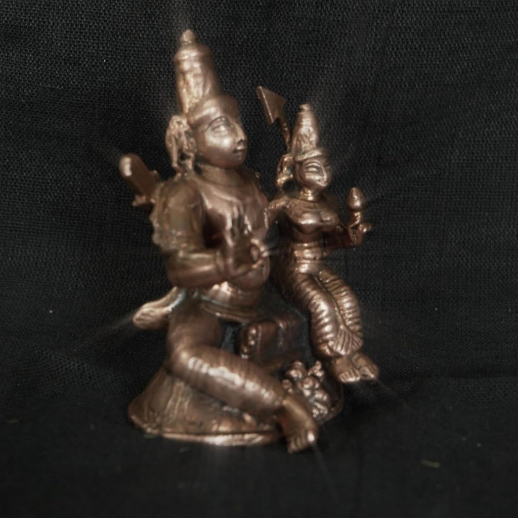 Brown Copper God Idols Ram And Seeta I, 2.3 Inches, 160G, Patina Antique Finish, Pack Of 1 Piece
