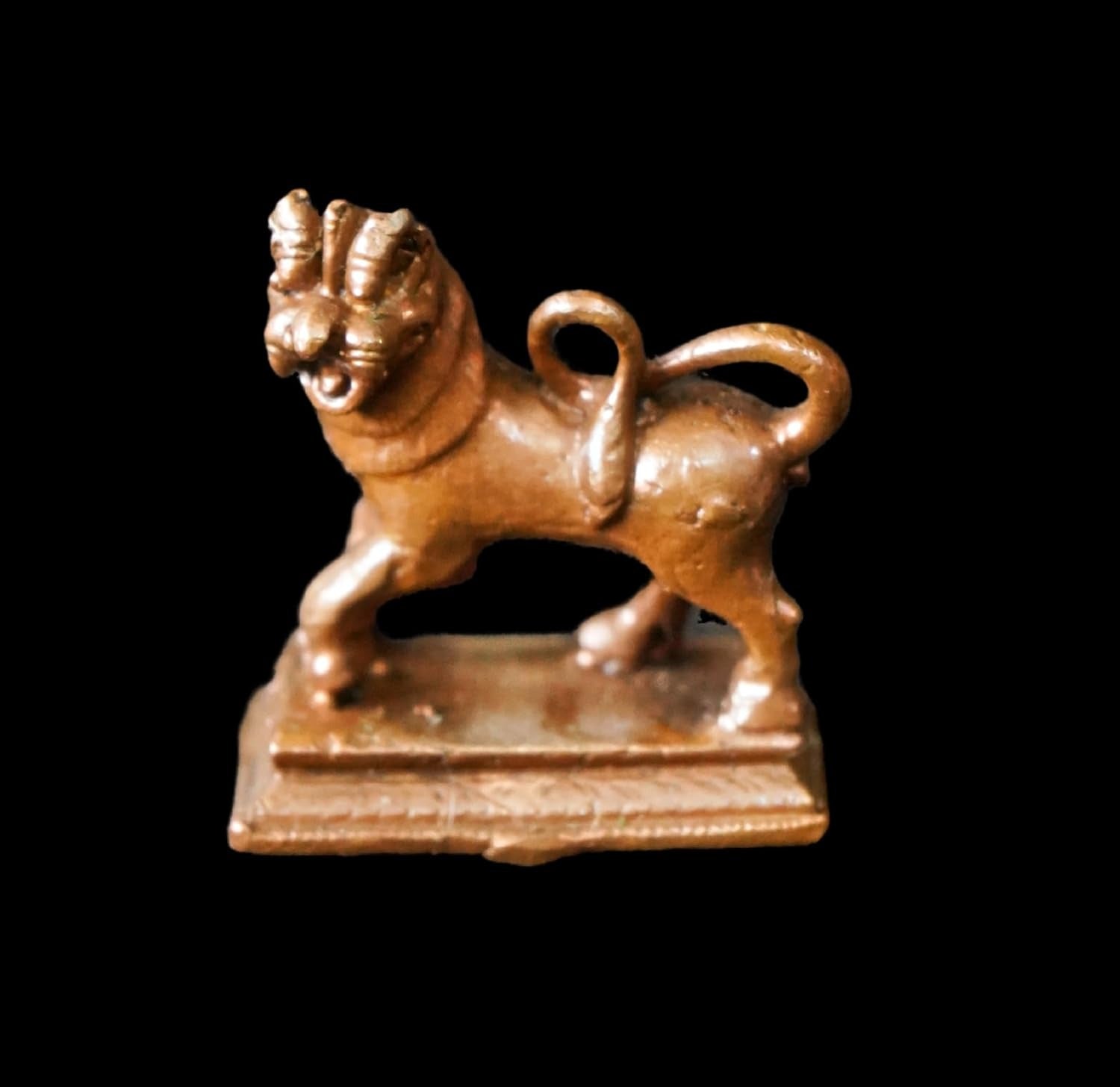 Brown Copper God Idols Lion I, 2.1 Inches, 150G, Patina Antique Finish, Pack Of 1 Piece