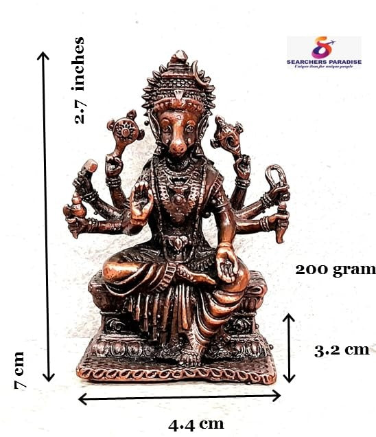 Brown Copper God Varahi, 2.7 Inches, 200G, Patina Antique Finish, Pack Of 1 Piece