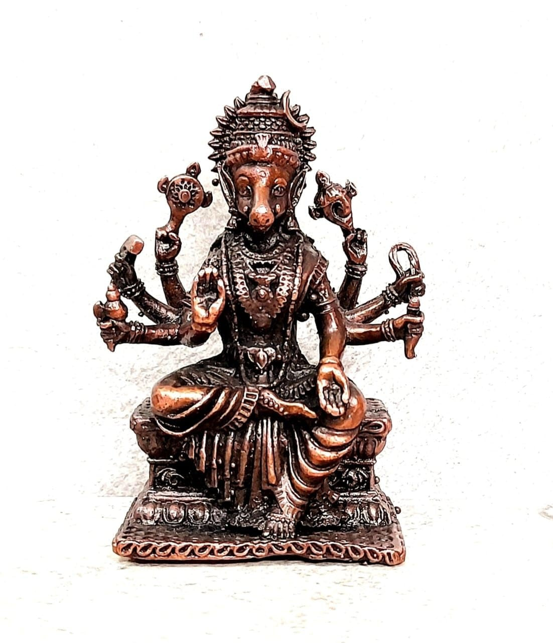 Brown Copper God Varahi, 2.7 Inches, 200G, Patina Antique Finish, Pack Of 1 Piece
