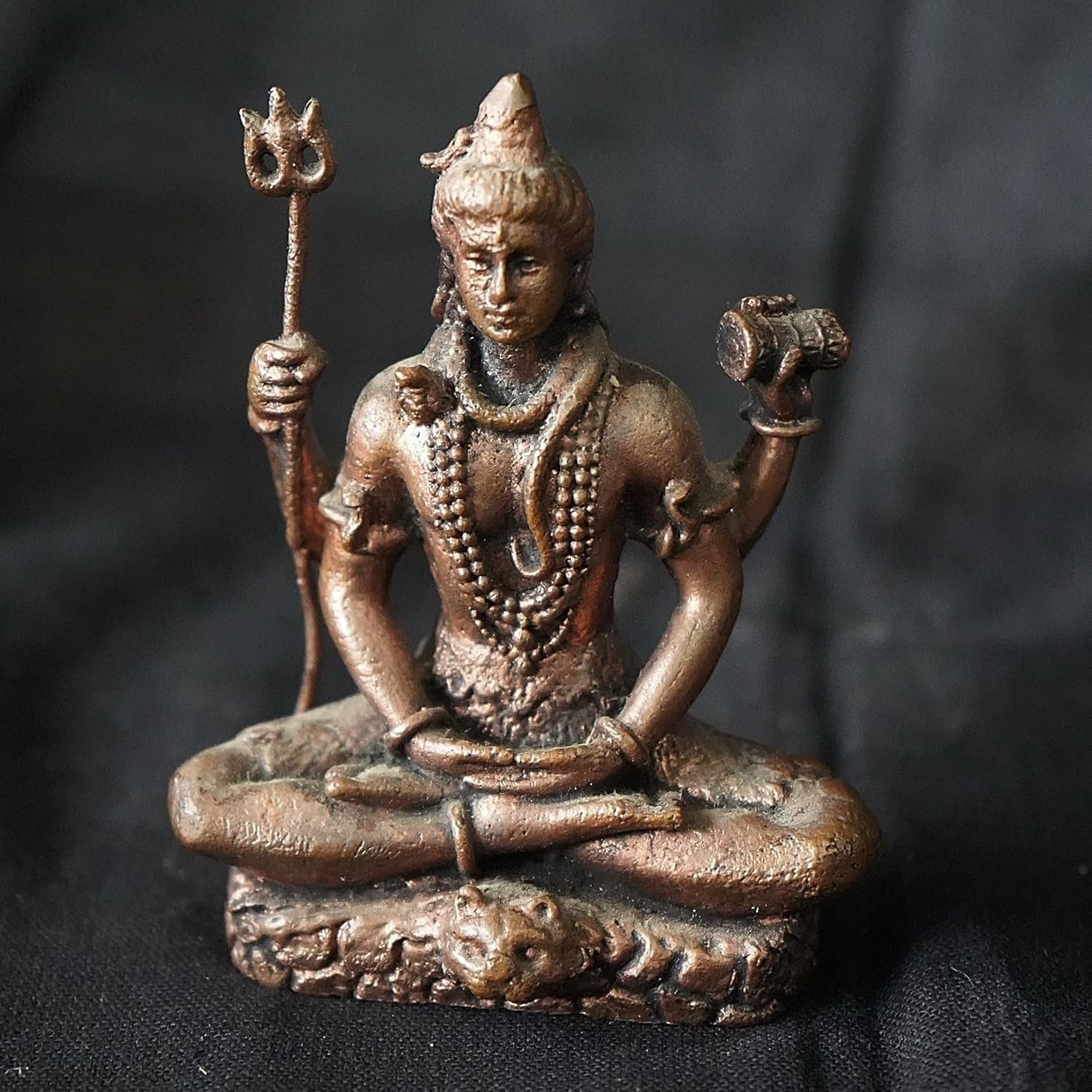 Brown Copper God Idols Shiva, 2.9 Inches, 280G, Patina Antique Finish, Pack Of 1 Piece