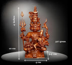 Brown Copper God Idols Panchamuka Shiva 4 Inches, 327G, Pack Of 1 Piece