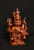 Brown Copper God Idols Panchamuka Shiva 4 Inches, 327G, Pack Of 1 Piece