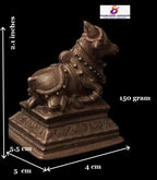 Brown Copper God Idols Nandhi, 2.1 Inches, 150G, Patina Antique Finish, Pack Of 1 Piece