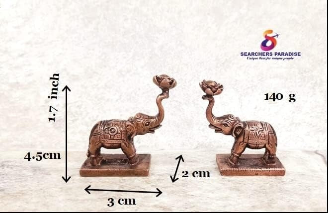 Brownish-Orange Copper Idols, 4.5 Cm, Handmade Standing Elephant Idol 140 Gram, Patina Antique Finish, Pack Of 1 Piece