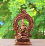 Brownish-Orange Copper Idols Of God Raja Rajeshwari With Prabhavalli By Unikraf , 3.3 Inches, 140G, Patina Antique Finish, Pack Of 2 Piece