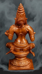 Brownish-Orange Copper Idols India, 3.9 Inches, Handmade Annapoorani Idol With, 340G, Patina Antique Finish, Pack Of 1 Piece