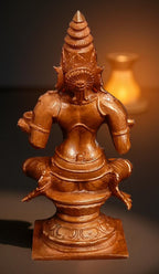 Brownish-Orange Copper Idols India, 3.9 Inches, Handmade Annapoorani Idol With, 340G, Patina Antique Finish, Pack Of 1 Piece