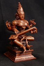 Brownish-Orange Copper Idols, 4 Inches, Handmade Saraswathi 500G, Patina Antique Finish, Pack Of 1 Piece
