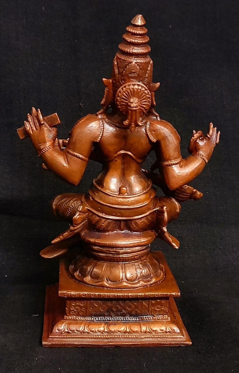 Brownish-Orange Copper Idols, 4 Inches, Handmade Saraswathi 500G, Patina Antique Finish, Pack Of 1 Piece
