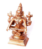 Brownish-Orange Copper Idols Of God Yoganarasimhar By Unikraf , 4.5 Inches, 650G, Patina Antique Finish, Pack Of 1 Piece