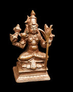 Brown Copper God Idols Raja Rajeshwari, 3.3 Inches 280 Gram, Patina Antique Finish, Pack Of 1 Piece