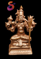 Brown Copper God Idols Raja Rajeshwari, 3.3 Inches 280 Gram, Patina Antique Finish, Pack Of 1 Piece